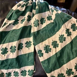 Green Shamrock Stripe Scarf
